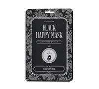 KOCOSTAR - Mascarilla Facial Coreana Black Happy Mask, 25 ml, con Carbón Binchotán, Limpia los Poros en Profundidad, Quita Espinillas y Puntos Negros, Hidrata, Purifica y Equilibra la Piel