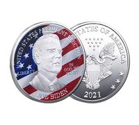 Kocreat 2021 US President Biden Moneda Conmemorativa Americana Libertad Eagle Lucky Morgan Moneda Libertad Estrellas y Rayas Recuerdo Moneda Desafío Replica Plata