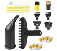 Kocusu 11 piezas para Accesorios de Limpiadores a Vapor Kärcher, Vapor Accesorios para Karcher SC1-SC5 con Boquilla Alargada,Cepillo Redondo,Cepillo para Juntas, Rascadora,Paño de Microfibra