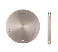 Kocusu Adaptador Induccion 16 CM de Acero Inoxidable,Adaptador Induccion Cafetera con Mango Extraíble,para Moka,Olla de Leche,Oro Rosa