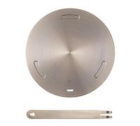 Kocusu Placa de transferencia de calor para placa de cocción de inducción, placa de transferencia de calor de acero inoxidable, accesorios para cocinas oro rosa, asa extraíble, difusor 16 cm