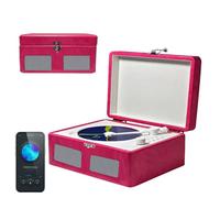 Kocusu Reproductor de CD portátil con altavoces, reproductor de CD retro con control remoto, compatible con AUX, USB, AUX, Bluetooth, recargable para el hogar, trabajo, viajes, estudio (rosa)