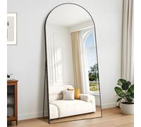 KOCUUY ARC Espejo de Cuerpo Entero, 192 x 85 cm Negro Espejo de pie Grande para Colgar, de pie, Apoyado Espejo de Pared Grande con Marco de Metal para SalóN, Dormitorio, Pasillo