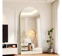 KOCUUY ARC Espejo de Cuerpo Entero, 203 x 91 cm Oro Espejo de pie Grande para Colgar, de pie, Apoyado Espejo de Pared Grande con Marco de Metal para SalóN, Dormitorio, Pasillo