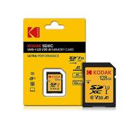 KODAK 128GB U3 C10 V30 High Speed SD Card 4K Video Recording Memory Card