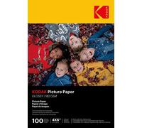 KODAK 9891161: 100 hojas de papel fotográfico 180 g/m², brillante, tamaño A6 (10 x 15 cm), impresión de inyección de tinta