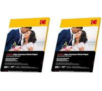 KODAK 9891175-20 hojas de papel fotográfico 280 g/m², brillante, tamaño 13 x 18 cm, impresión de inyección de tinta (Paquete de 2)