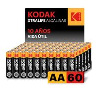 Kodak, AA Pila Alcalina de 1,5 V Lr06 Mn1500 - Vendido por lote de 60 | 14 Años De Duración, Diseño Anti-Fugas Avanzado, Ideal Dispositivos Alto & Bajo Consumo