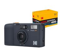 KODAK Cámara de película Snapic A1 35 mm, Reutilizable, Enfoque de 2 Zonas, Ligera, compacta (la película y la batería AAA no están Incluidas) (Paquete con película 24exp, Marfil, Gris Rinoceronte)