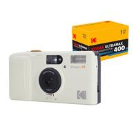 KODAK Cámara de película Snapic A1 35 mm, Reutilizable, Enfoque de 2 Zonas, Ligera, compacta (la película y la batería AAA no están Incluidas) (Paquete con película 24exp, Marfil, Blanco Marfil)