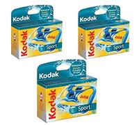 Kodak Cámara deportiva desechable de un solo uso con película de exposición de 800 velocidades y 27 unidades (paquete de 3)