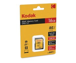 KODAK Carte Mémoire SDHC 16GB Ultra High Speed - Carte Rapide et fiable pour appareils Photo, caméras, lecteurs multimédias et autres dispositifs compatibles SDHC - Transfert fluide et sécurisé