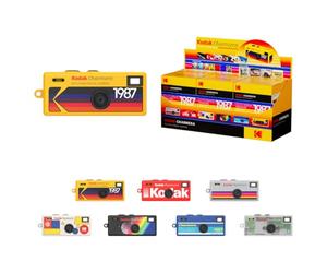 KODAK CHARMERA - Juego completo de 6 llaveros para cámara digital (6 piezas) MiniCamera Digicam, bolsa de grabación de video, simulación de película, ranura para tarjeta micro SD de 1.6 MP para