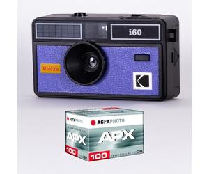 Kodak DA00259 - Pack Appareil Photo Kodak i60 et 1 pellicule 100 ISO de 36 Poses, Objectif Optique 31 mm, Convient aux Films ISO 200/400/800, Pour Les Films Couleur de 35 mm - Bleu