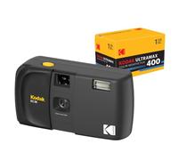 KODAK EC35 - Cámara de película de 35 mm de 35 mm, Reutilizable, sin Enfoque, Flash Integrado, Cubierta Deslizante, Apta para Principiantes (Negro) con película Kodak Ultramax 400/24EXP de 35 mm