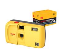 KODAK EC35 - Cámara de película de 35 mm de 35 mm, Reutilizable, sin Enfoque, Flash Integrado, Cubierta Deslizante, Apta para Principiantes (Amarillo) con película Kodak Ultramax 400/24EXP de 35 mm