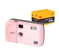 KODAK EC35 - Cámara de película de 35 mm de 35 mm, Reutilizable, sin Enfoque, Flash Integrado, Cubierta Deslizante, Apta para Principiantes (Rosa Rubor) con película Kodak Ultramax 400/24EXP de 35 mm