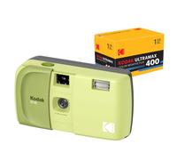 KODAK EC35 - Cámara de película de 35 mm de 35 mm, Reutilizable, sin Enfoque, Flash Integrado, Cubierta Deslizante, Apta para Principiantes (Verde) con película Kodak Ultramax 400/24EXP de 35 mm