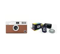 KODAK EKTAR H35 Cámara de Medio Formato de Película 35 mm, réutilisable, Sin Enfoque, Ligero, Fácil de Usar - Marrón + GT Photo Película de Color Retro 35mm - 24 Fotos
