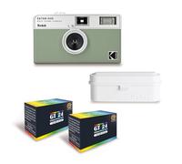 KODAK EKTAR H35 - Cámara de vídeo de media formato, 35 mm, reutilizable, sin enfoque, ligera, fácil de usar, verde salvia + 2 películas de 35 mm, color 24 exposiciones + películas en blanco