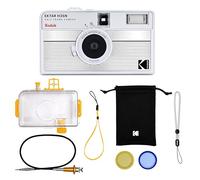 KODAK EKTAR H35N cámara de película de Medio fotograma Kit Premium, 35 mm, Reutilizable, función de Bombilla, Filtro de Estrella, Lente recubierta (película y batería no Incluidas) (Plata Rayado)