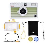 KODAK EKTAR H35N cámara de película de Medio fotograma Kit Premium, 35 mm, Reutilizable, función de Bombilla, Filtro de Estrella, Lente recubierta (película y batería no Incluidas) (Verde Rayado)