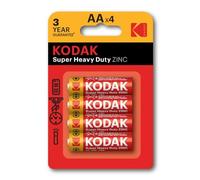 Kodak Extra Heavy Duty Zinc batería, AA , 1,5V, pack de 4