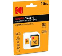 Kodak Extra Perfomance Tarjeta de Memoria Micro SDHC 16 GB Clase 10 con Adaptador