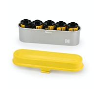 Kodak Film Case Estuche para 5 Rollos de películas de 35 mm - Retro Caja de Acero para salvaguardar Rollos de película (Amarillo) (película no incluida)