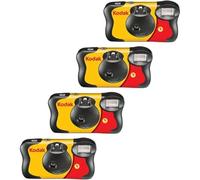 Kodak Fun Saver - Cámara desechable de un solo uso de 35 mm con flash, 27 exposiciones, paquete de 4