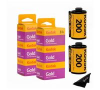 Kodak Gold 200 - Paquete de película de 35 mm, 6 Rollos (Paquete de 2 x 3), 36 exposiciones Cada uno, para cámara de película de 35 mm, Incluye paño de Microfibra Balveli Premium, Paquete de 6 Rollos