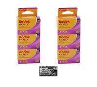 Kodak Gold 200 - Paquete de película de 35 mm, 6 rollos (paquete de 2 x 3), 36 exposiciones cada uno, para cámara de película de 35 mm, incluye paño de microfibra de alta calidad, paquete de 6 rollos
