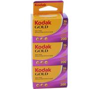 Kodak Gold 36 exposiciones, pack de 3 - Película negativa en color de velocidad media, color amarillo.