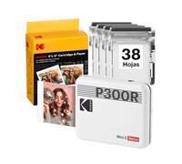 KODAK Impresora Fotográfica Mini 3 Retro P300RW60 Blanco | Bluetooth, compatible con iPhone y Android, resistente al agua, huellas y decoloración