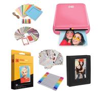 KODAK Impresora instantánea de fotos con Bluetooth/NFC, tecnología ZINK y aplicación KODAK para iOS y Android (rosa) Paquete de regalo