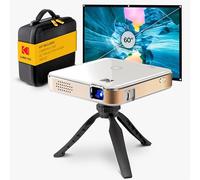 KODAK Luma 150 Kit completo - Mini proyector DLP de bolsillo inalámbrico con funda, trípode, pantalla de 60 pulgadas, batería recargable, altavoz integrado, HDMI, USB, MicroSD - Portátil y espejo de