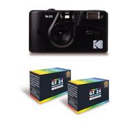KODAK M35 - Cámara recargable de 35 mm, lente gran angular fija, visor óptico, flash integrado, color negro + 2 películas GT24 compatible con 24 exposiciones