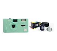 KODAK M35 DA00234 - Cámara Recargable 35mm, Lente Gran Angular Fija, Visor Óptico, Flash Integrado, Pila AAA - Verde Menta + GT Photo Película de Color Retro 35mm - 24 Fotos