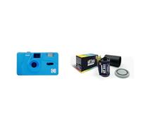 KODAK M35 DA00240 - Cámara Recargable 35mm, Lente Gran Angular Fija, Visor Óptico, Flash Integrado, Pila AAA - Azul + GT Photo Película de Color Retro 35mm - 24 Fotos