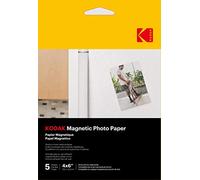 KODAK Magnetic Photo Paper - Papel Fotográfico Magnético, Paquete de 5 Hojas, Tamaño 10x15 cm, Compatible con Impresoras de Inyección de Tinta
