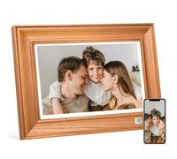 KODAK Marco de Fotos Digital de 10,1 Pulgadas, WiFi Digital con 32 GB de Memoria, Marco electrónico de Madera con Pantalla táctil FHD, rotación automática, Compartir Fotos, vídeos con Tus Seres