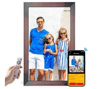 KODAK Marco de fotos digital de 21.5 pulgadas, marco electrónico WiFi grande con memoria de 32 GB, marco digital de madera FHD, comparte fotos y videos a través de aplicación o USB, control remoto