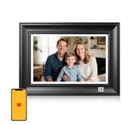 KODAK Marco de Fotos Digital, WiFi Marco Digital de Fotos 10 Pulgadas, FHD 1920*1200 Pantalla Táctil, Madera Portaretratos Digitales con 32GB Memoria, Compartir Imagen, Vídeos a través de la USB o App