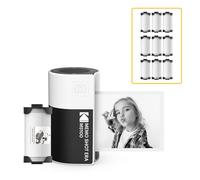 KODAK Memo Shot ERA Kids Cámara Digital instantánea y Etiquetadora, Blanco (Cámara con 1 Rollo de Cartucho de Etiquetas One-Touch + Set de 9 Rollos de Cartuchos)