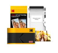 KODAK Mini 2 ERA 4PASS Impresora de Fotos Portátil (5,3x8,6cm) (Impresora + Pack con 38 Hojas (8 Hojas Iniciales + 30 Hojas), Amarillo)