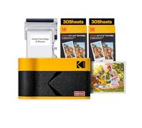 KODAK Mini 2 ERA 4PASS Impresora de Fotos Portátil (5,3x8,6cm) (Impresora + Pack con 68 Hojas (8 Hojas Iniciales + 60 Hojas), Amarillo)