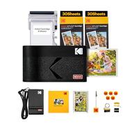 KODAK Mini 2 ERA 4PASS Impresora de Fotos Portátil (5,3x8,6cm) (Impresora + Pack de Regalo con 68 Hojas (8 Hojas Iniciales + 60 Hojas), Negro)
