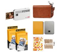 KODAK Mini 2 Retro Navidad Regalos 4Pass Impresora de Fotos Portátil (5,3x8,6cm) + Pack de Regalo con 38 Hojas (8 Hojas Iniciales + 30 Hojas), Blanco