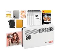 KODAK Mini 2 Retro Navidad Regalos 4Pass Impresora de Fotos Portátil (5,3x8,6cm) + Pack de Regalo con 38 Hojas (8 Hojas Iniciales + 30 Hojas), Blanco