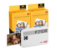 KODAK Mini 2 Retro Navidad Regalos 4Pass, Impresora Fotográfica + 38 Fotos, Fotos Instantáneas Tamaño 54X86mm, Conexión Inalámbrica Bluetooth - Blanco